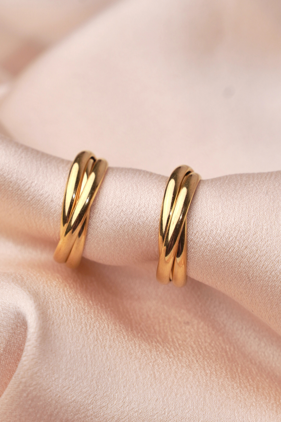 "Yojo" - Boucles d’oreilles en acier inoxydable doré