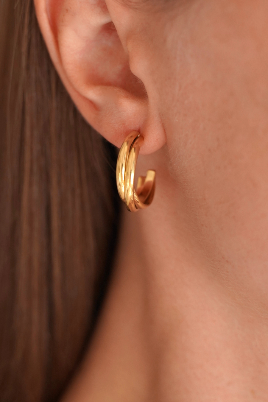 "Yojo" - Boucles d’oreilles en acier inoxydable doré