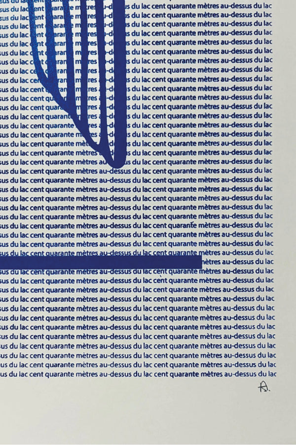 Affiche sérigraphiée 'Jet d'eau 140m' Bleu - Atelier Siblings
