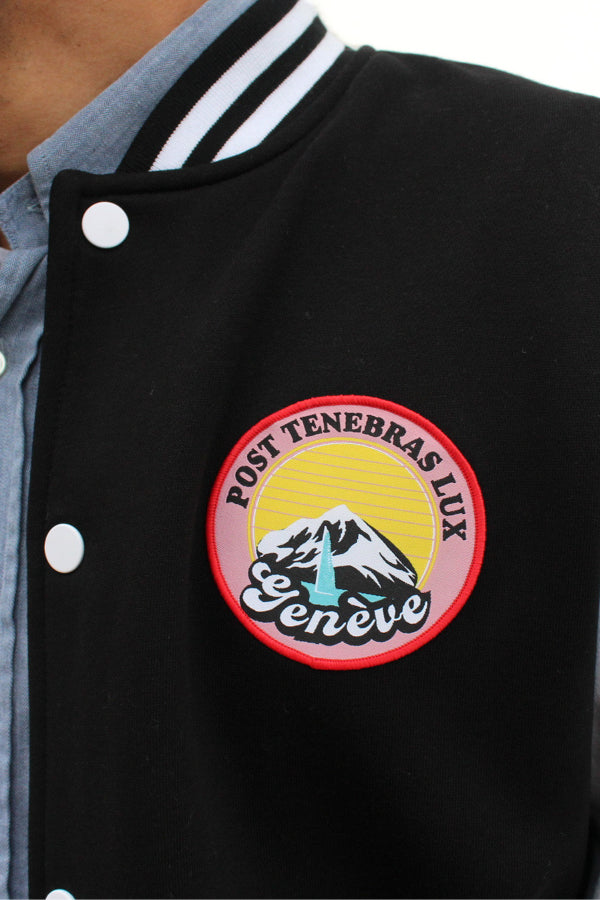 Bomber Jacket Unisex 'Post Tenebras Lux | Geneva' - BLK & YLW