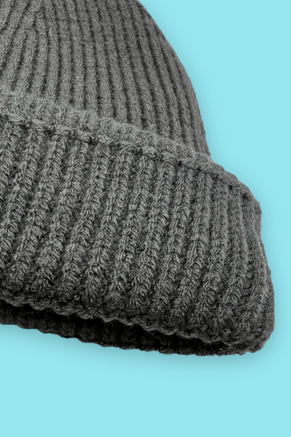 Fisherman's Beanie 'Cone' Gray - BLK & YLW