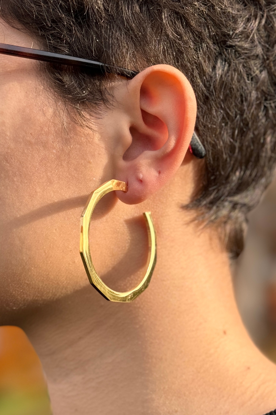 Boucles d'oreilles Créoles 'GEOMETRIK - Dodecagons' - Dorothée Loustalot