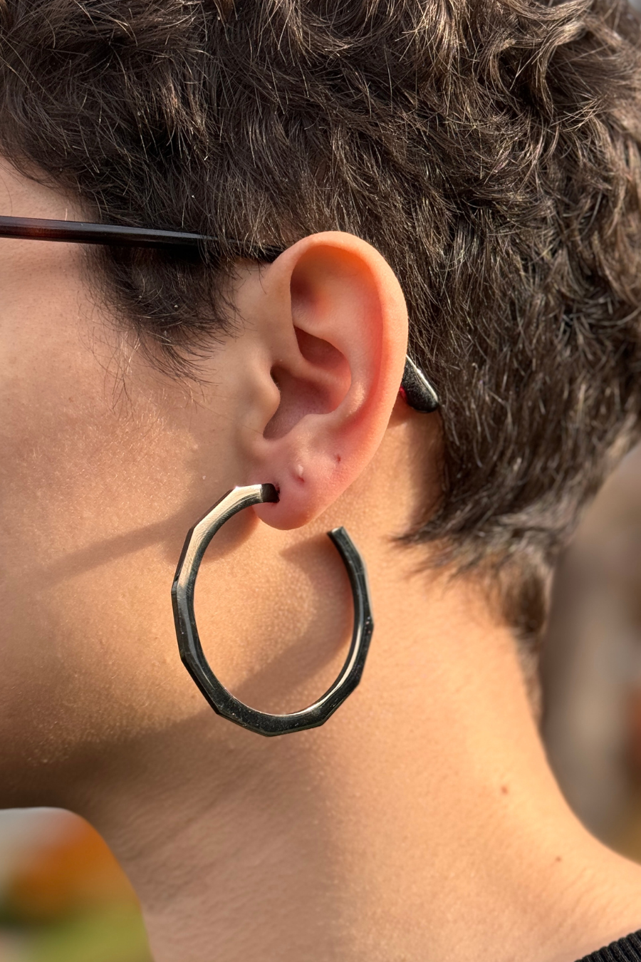 Boucles d'oreilles Créoles 'GEOMETRIK - Dodecagons' - Dorothée Loustalot