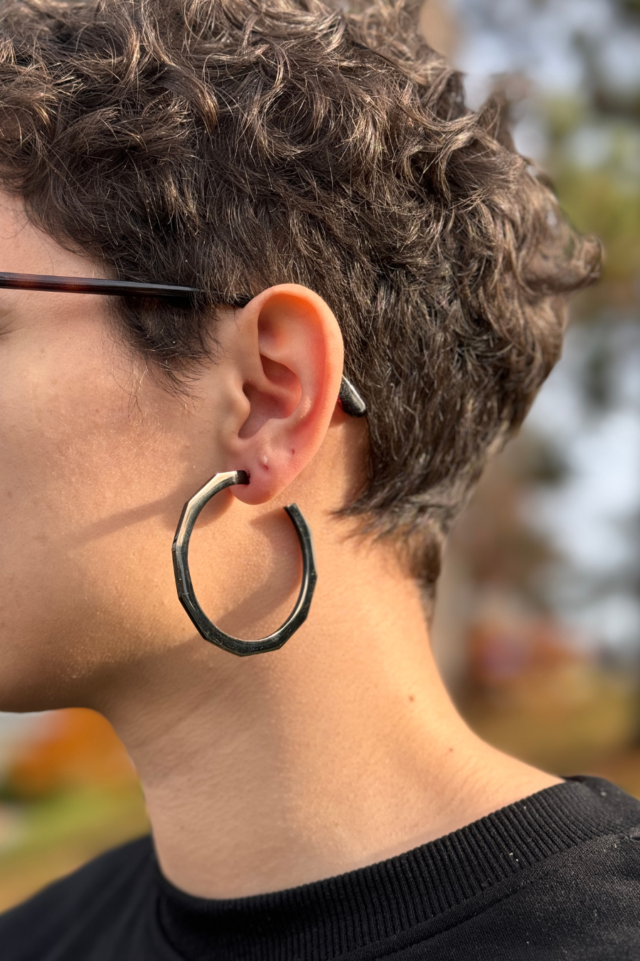 Boucles d'oreilles Créoles 'GEOMETRIK - Dodecagons' - Dorothée Loustalot