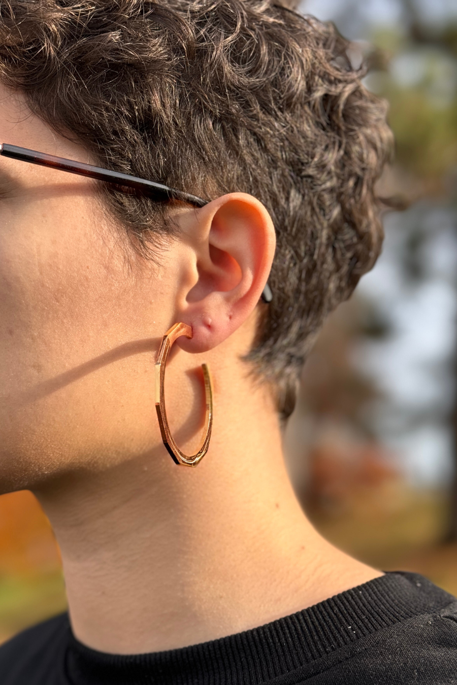 Boucles d'oreilles Créoles 'GEOMETRIK - Dodecagons' - Dorothée Loustalot