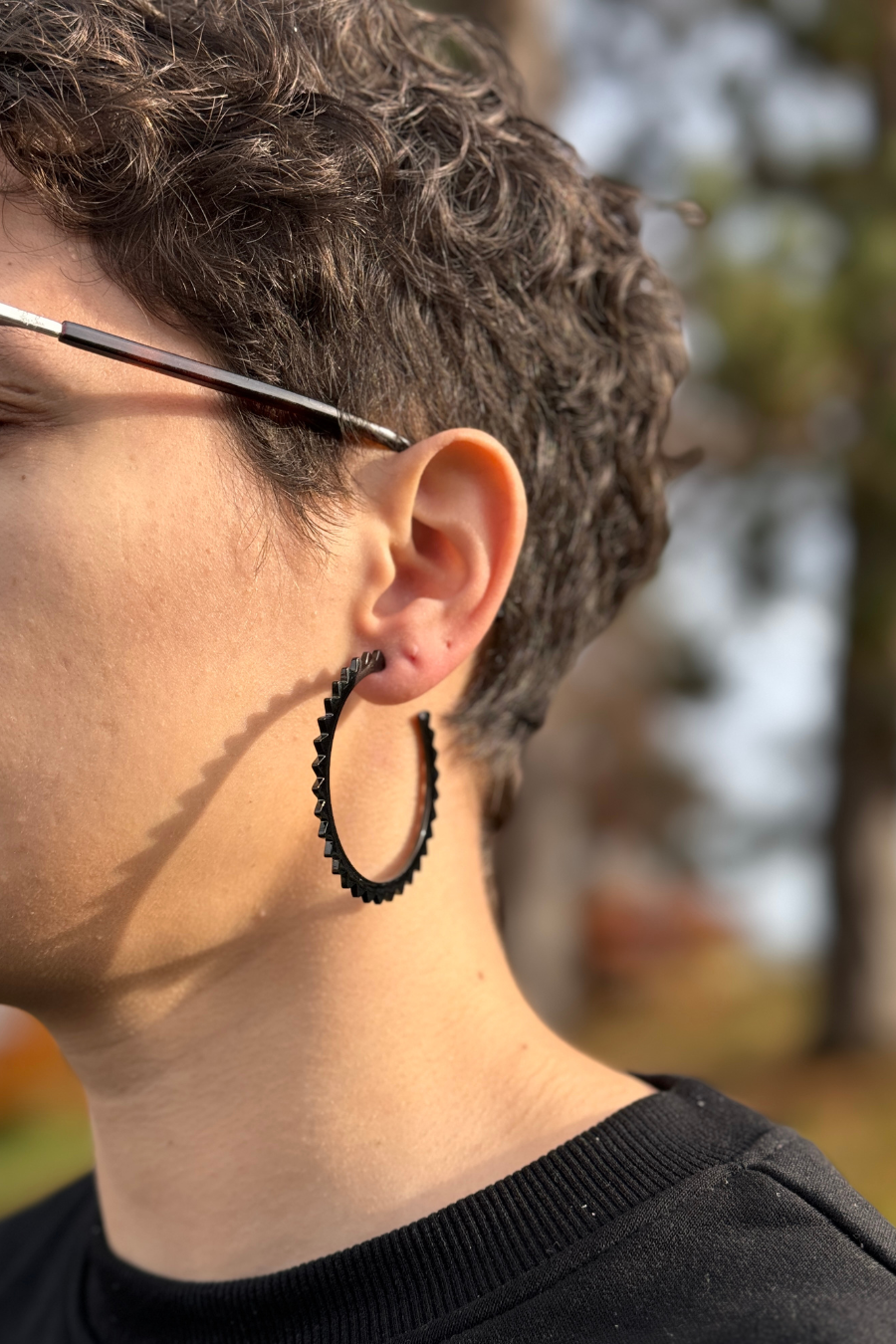 Boucles d'oreilles Créoles 'GEOMETRIK - Spikes' - Dorothée Loustalot