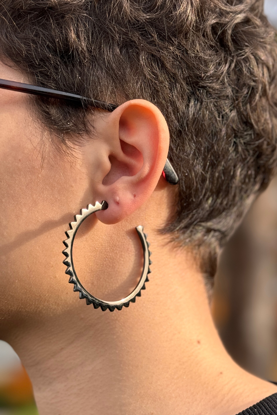 Boucles d'oreilles Créoles 'GEOMETRIK - Spikes' - Dorothée Loustalot