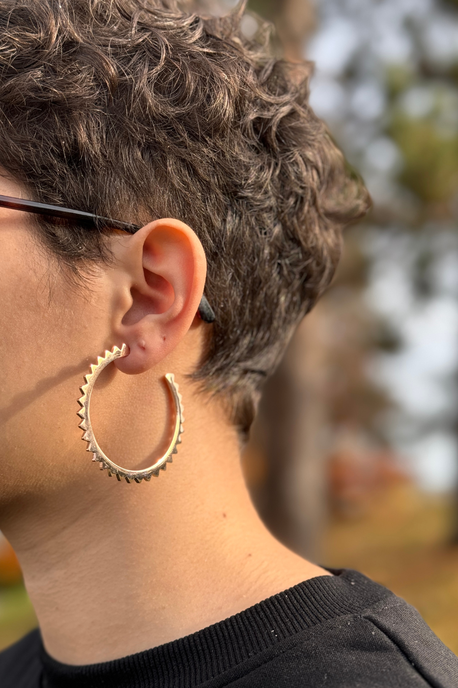 Boucles d'oreilles Créoles 'GEOMETRIK - Spikes' - Dorothée Loustalot