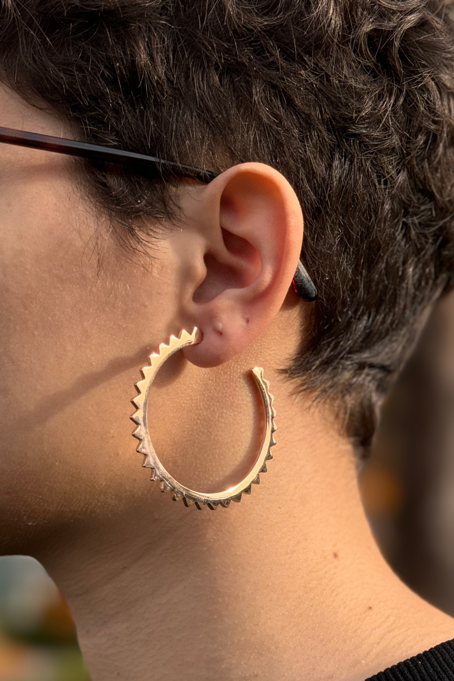 Boucles d'oreilles Créoles 'GEOMETRIK - Spikes' - Dorothée Loustalot