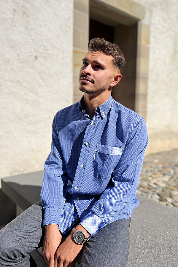 Shirt 'Tendresse' Blue | Check - Atelier Siblings