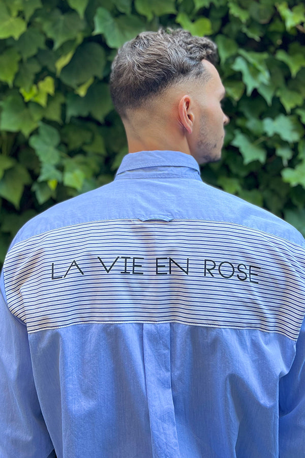 Unisex Shirt 'La Vie En Rose' Blue - Atelier Siblings