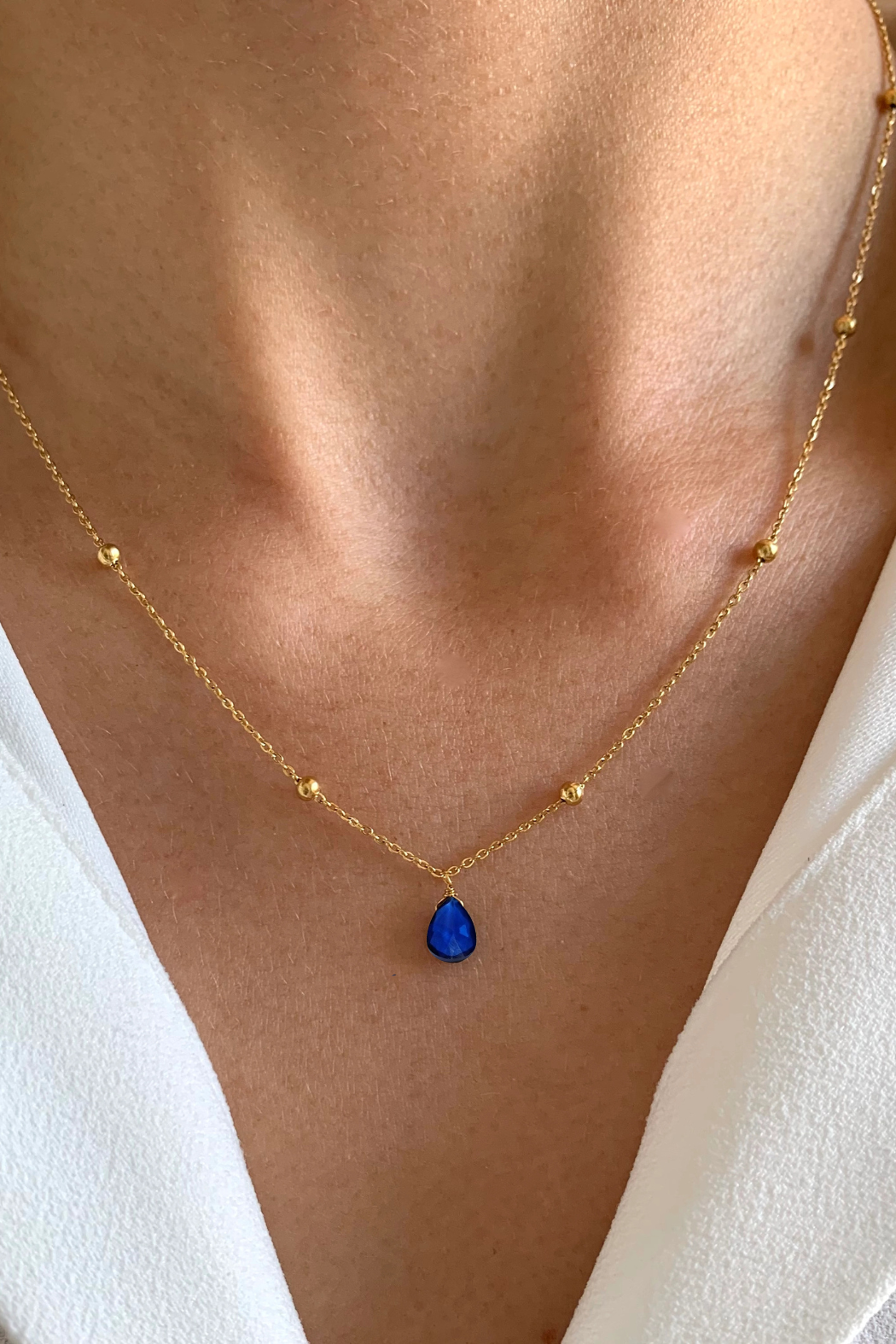 "Bette" Collier Pendentif en Pierre