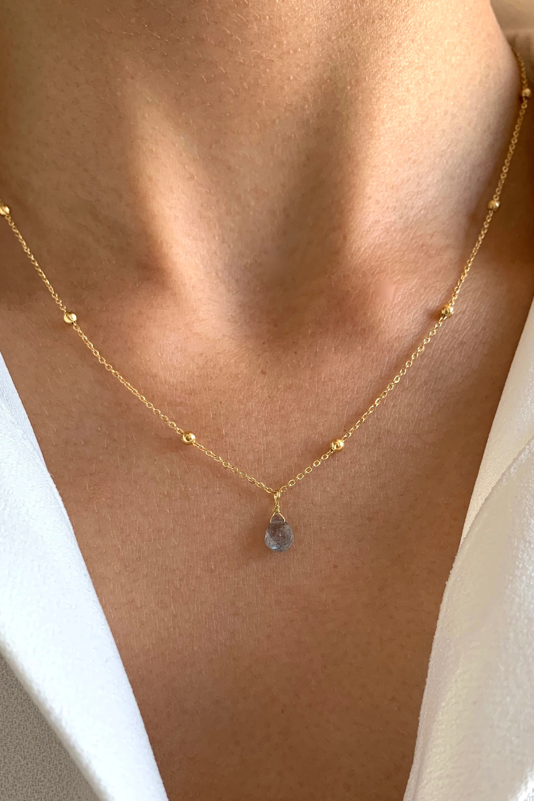 "Bette" Collier Pendentif en Pierre