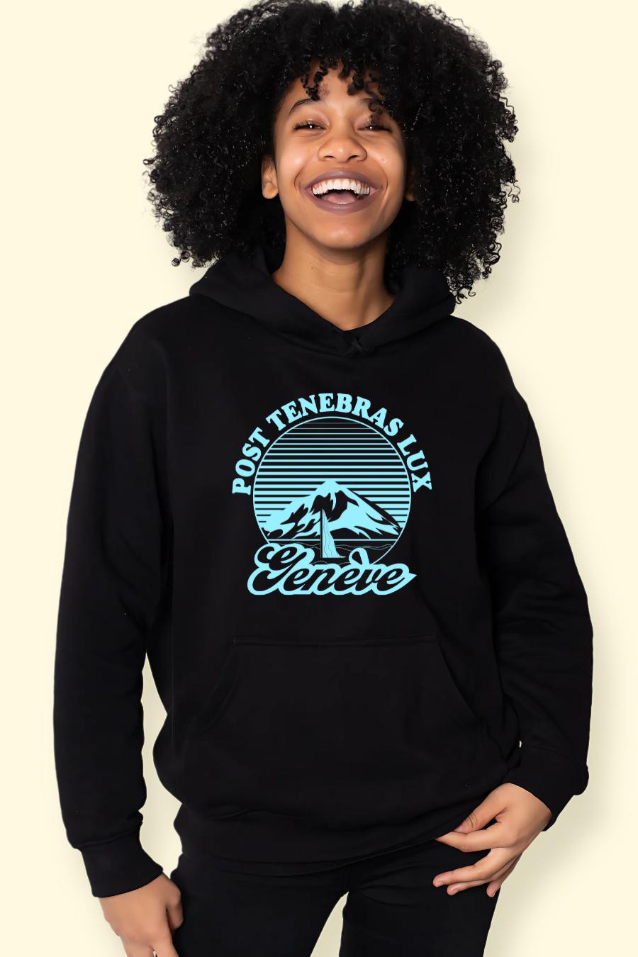Hoodie 'Genève | Post Tenebras Lux' - BLK & YLW