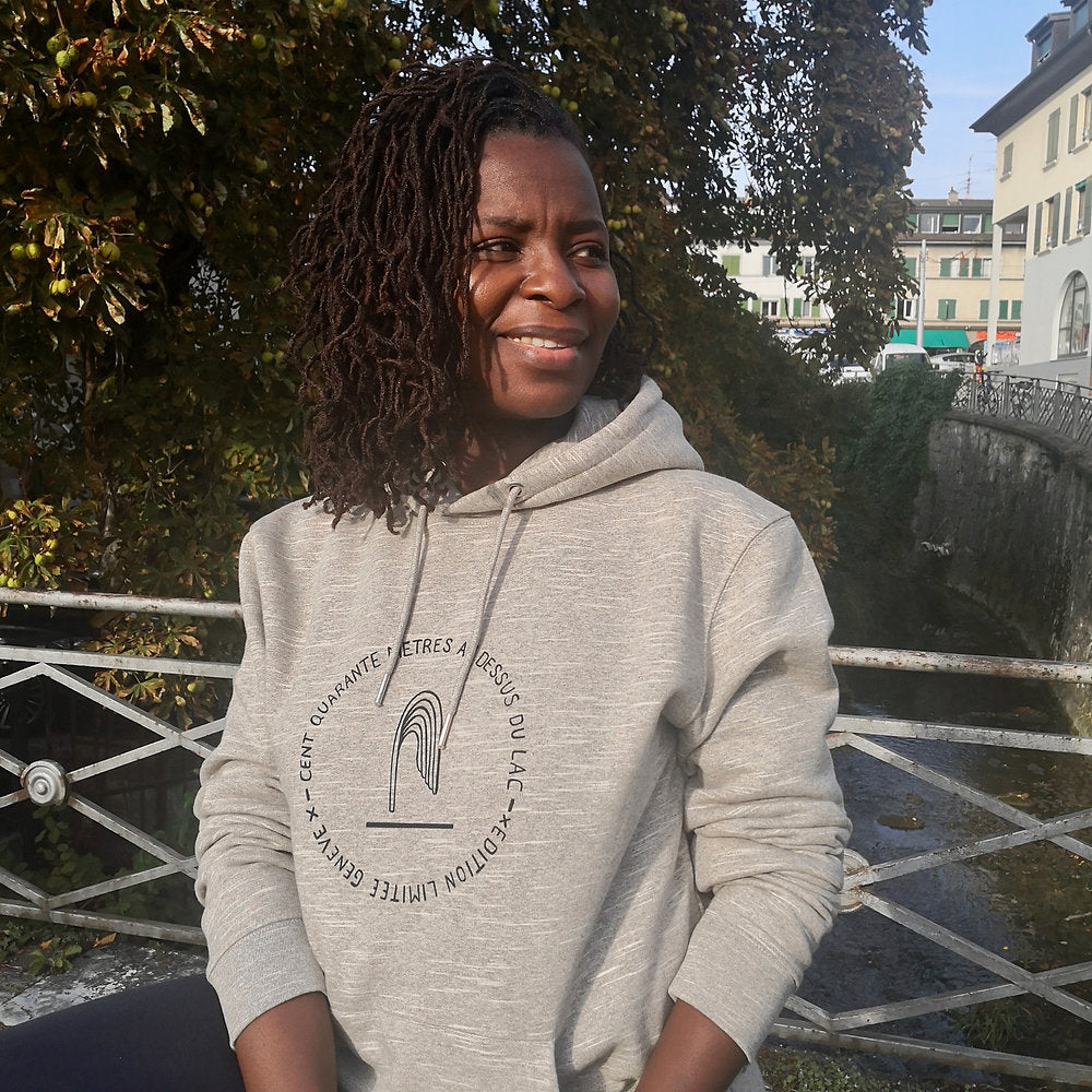 Hoodie "140m Jet d'Eau Genève" Gris Édition Limitée - Atelier Siblings