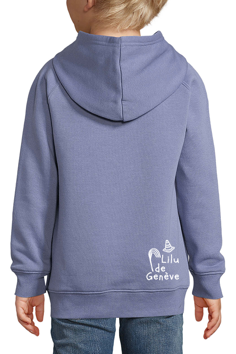 Hoodie Kids "Lilu from Geneva" - BLK & YLW