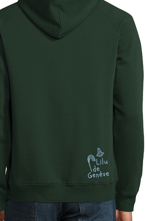 Hoodie 'Lilu de Genève' Forest Green - BLK &amp; YLW