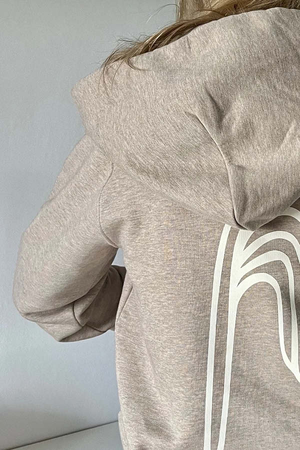 Hoodie Zippé `140m Genève` Beige - Atelier Siblings