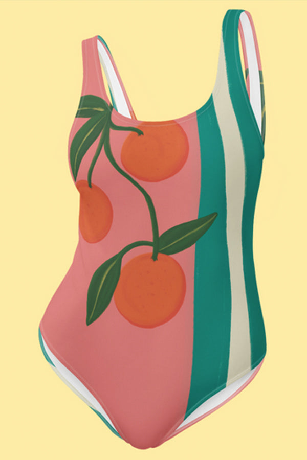 One-piece swimsuit 'Striped oranges' - Alice Izzo