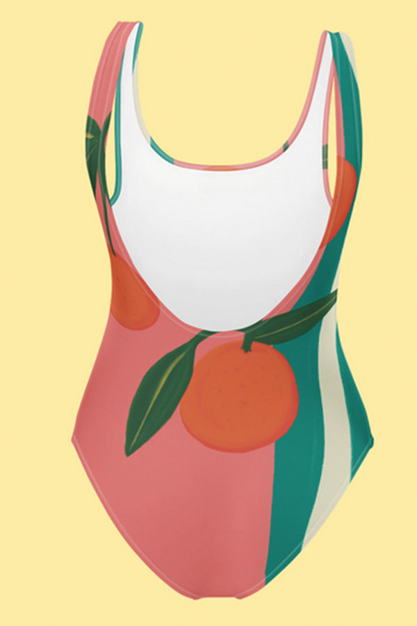 One-piece swimsuit 'Striped oranges' - Alice Izzo