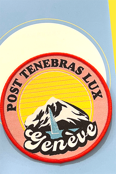 Embroidered Iron-on Patch 'Post Tenebras Lux' - BLK &amp; YLW