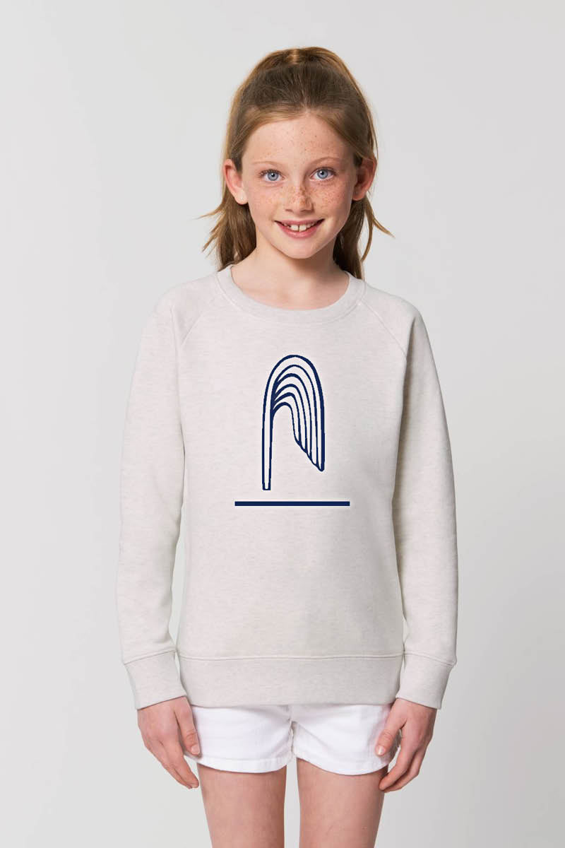 Sweatshirt Enfants `Jet d`eau` Gris Chiné | Bleu - Atelier Siblings