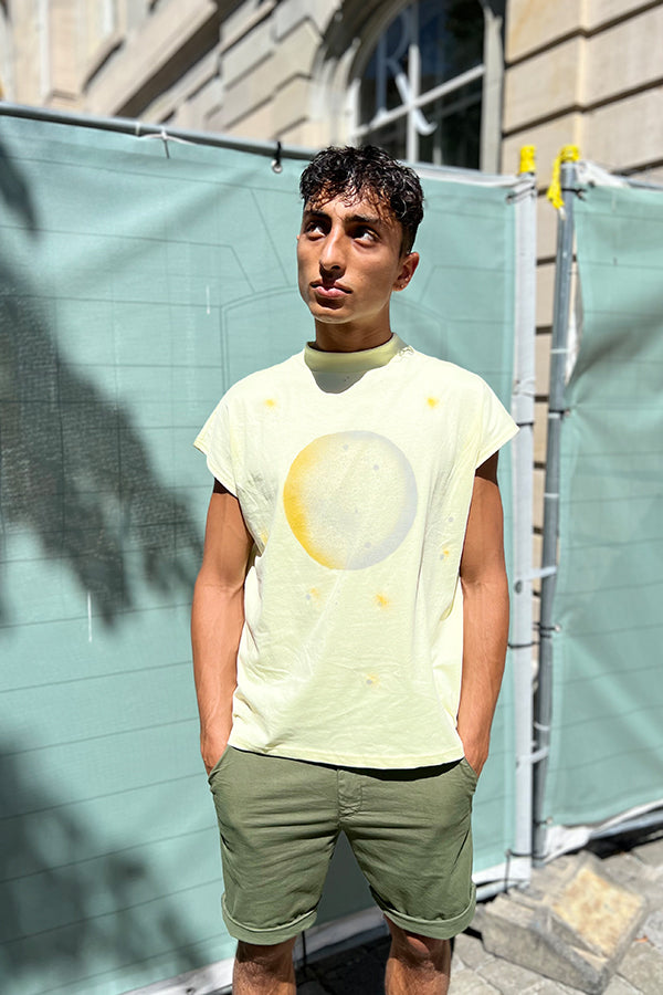 T-shirt `New Moon` Jaune citron - U/C by Eliran Ashraf