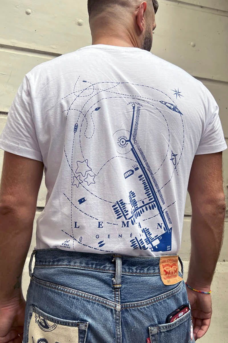 T-shirt Unisex 'Genève - Léman Vue du Ciel' -  RafRaf X Eli