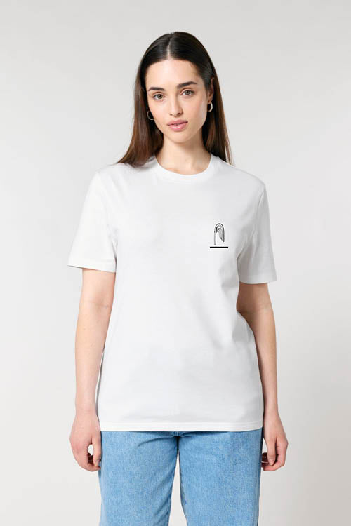 Unisex T-Shirt `140m Jet d'Eau Genève` White | Black - Atelier Siblings