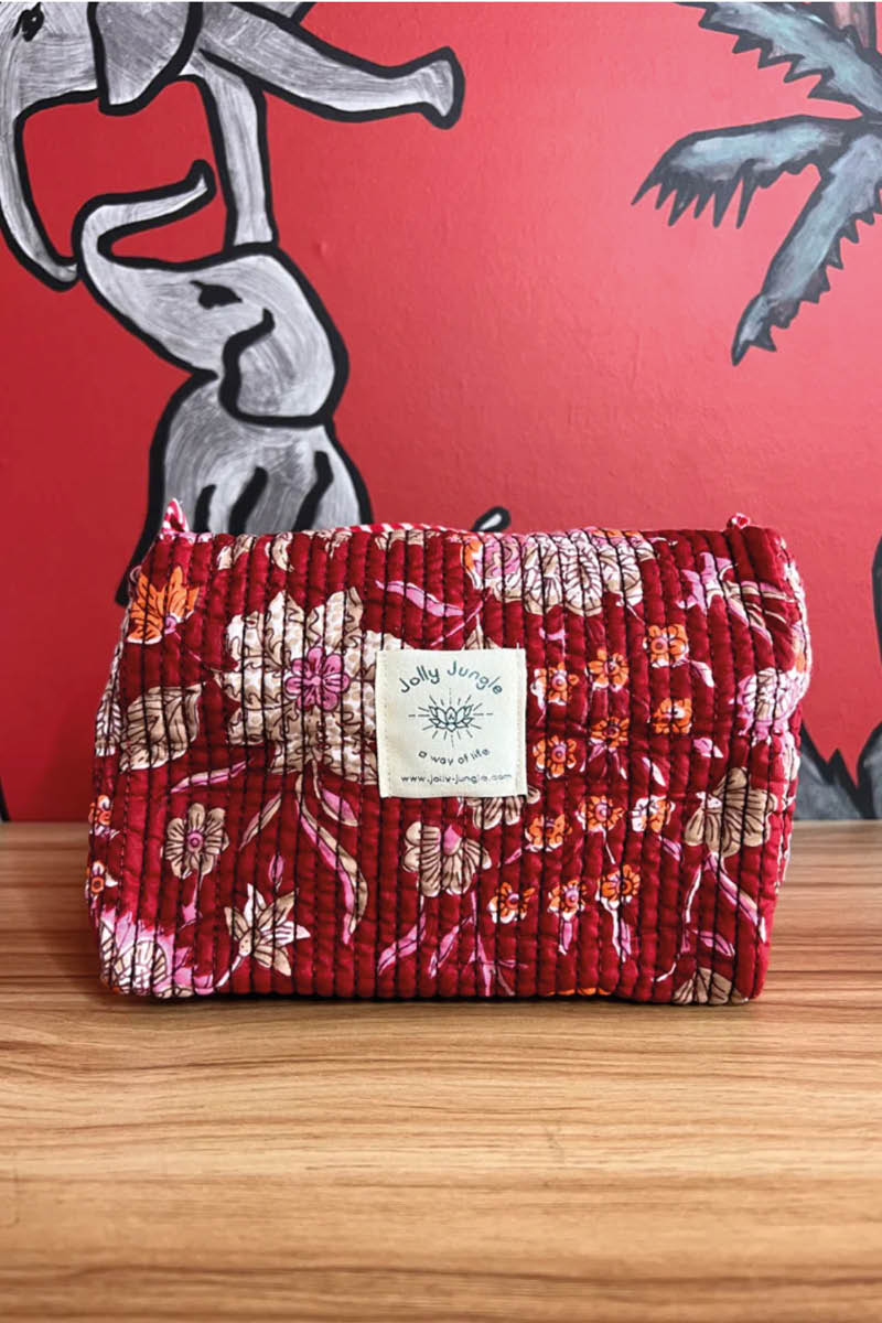 Trousse 'Mini - Fleurs' Bordeaux - Jolly Jungle