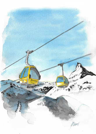 Framed illustration 'Zermatt' - Anne-Sophie Villard